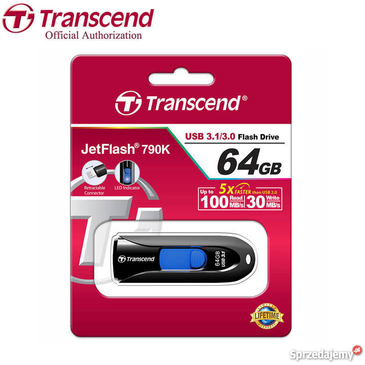 Pendrive Transcend JetFlash 64GB USB 3130 LED Dęblin sprzedam