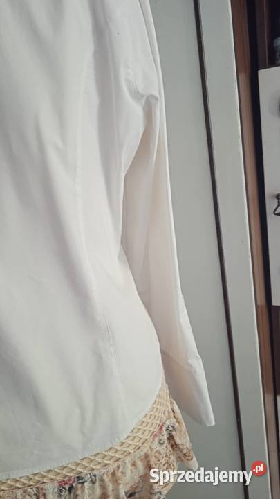 BIAŁA BAWEŁNIANA FRANCUSKA BLUZKA NA ZAMEK r 42 wielkopolskie Piła