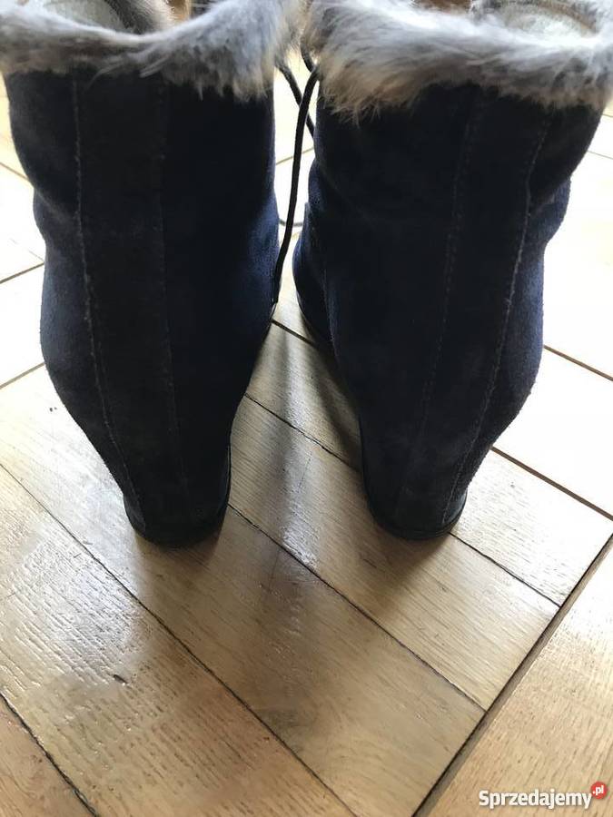 STUDIO POLLINI botki buty zamsz futro r 37 Warszawa