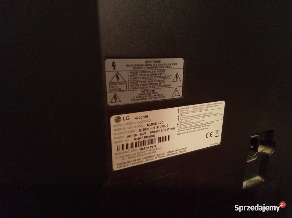 Lg telewizor 42LD550ZC dwa piloty i instrukcja z mazowieckie