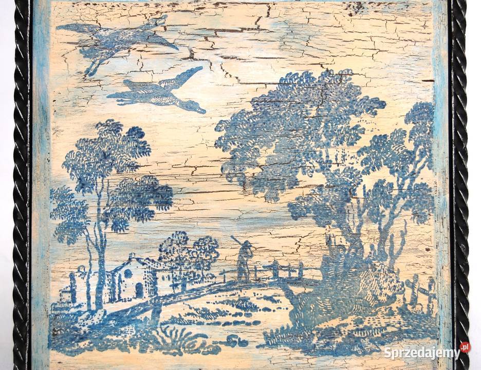 Drewniana metalowa podstawka ręcznie malowana Lublin sprzedam