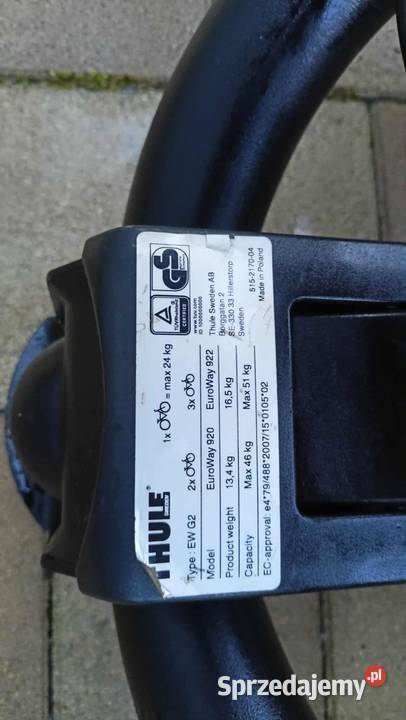 Bagaznik rowerowy THULE G2 EW 923 3 rowery śląskie Kalna