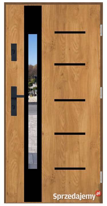 Drzwi wejściowe zewnętrzne 55 PLI24 BLACK 90 Ciemniewo