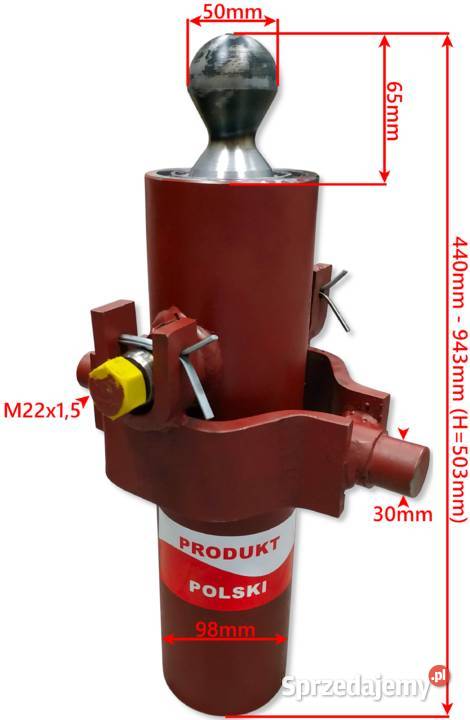 Siłownik Cylinder Tłok Przyczepy 2T D732 skok Solec Kujawski