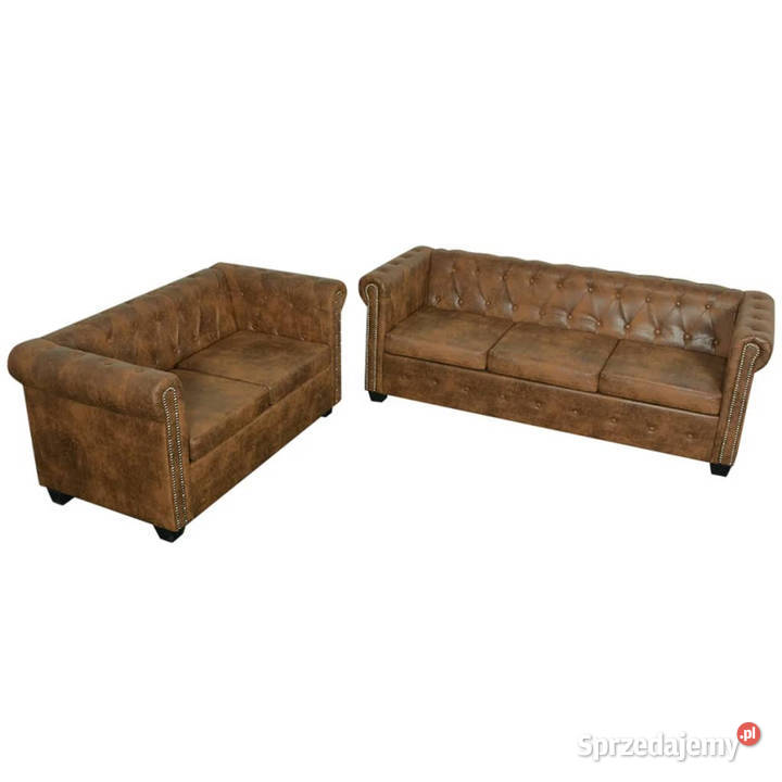 2 sofy Chesterfield 2osobowa i 3osobowa brązowe Warszawa