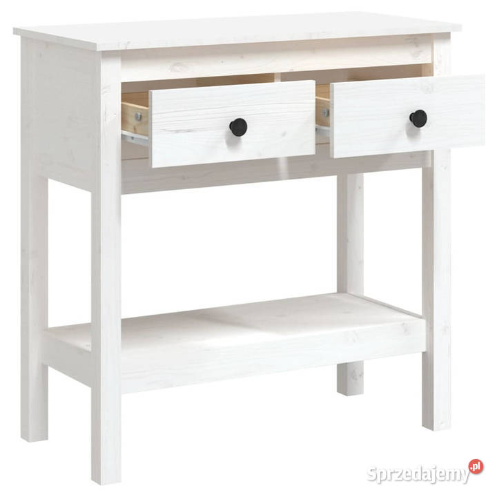 Stolik konsolowy biały 75x35x75 lite drewno Warszawa