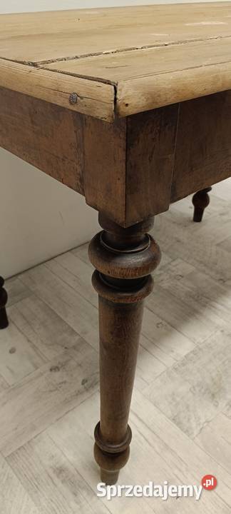 stół wiejski drewniany wintage sosnowy blat Radomsko