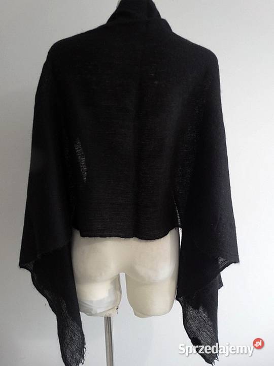 Szal Kaszmirowy 100 Kaszmir Czarny Duży Łomża