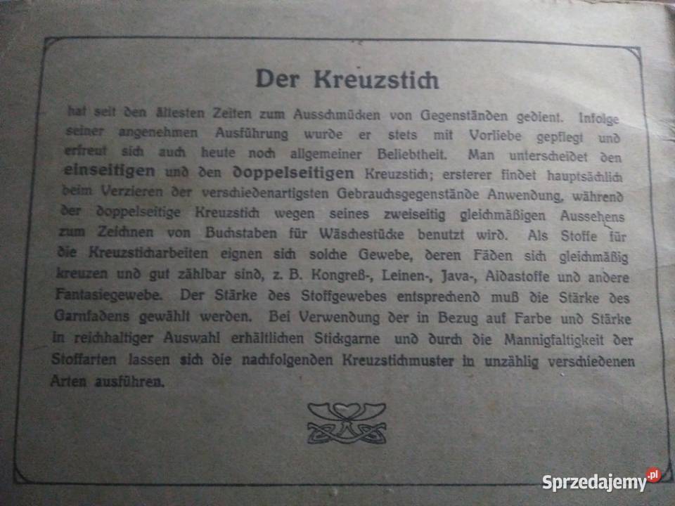 Książeczka do nauki haftu ręcznego z 1920 roku Antyki Bytom