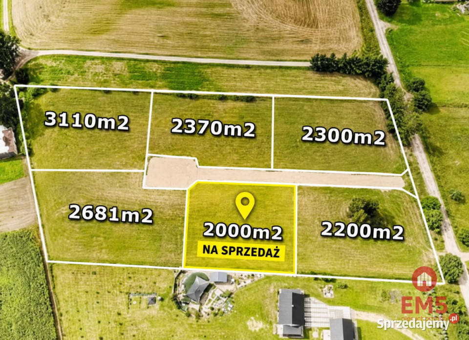 sprzedaży gruntu 2000m2 Przejma Wysoka podlaskie