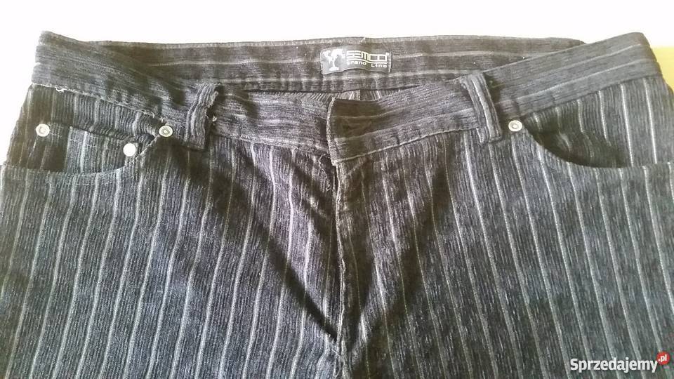 XLXXL SEMCO spodnie męskie semco czarne w prążki Rozmiar XL