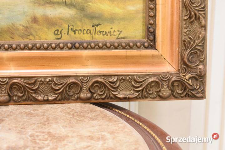 AS PROCAJŁOWICZ Pejzaż Polski Dom Rzeką w Lesie małopolskie Kraków