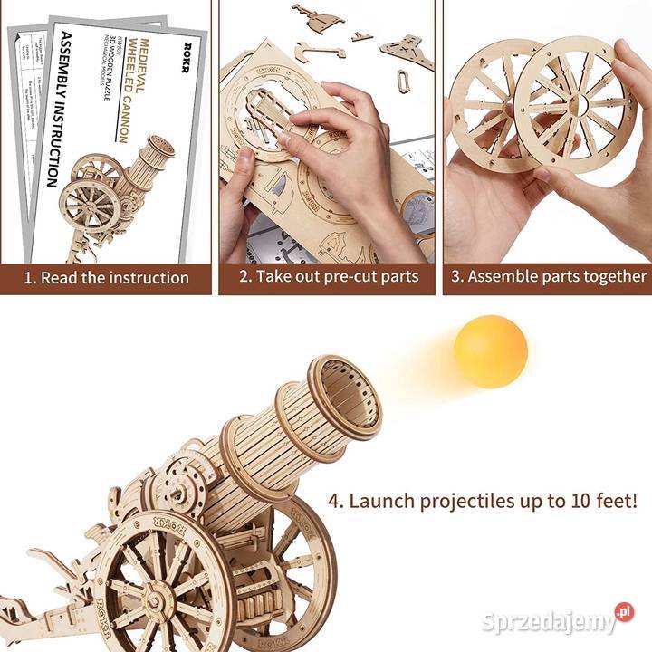 ROBOTIME Drewniane Puzzle 3D Średniowieczna Zamość