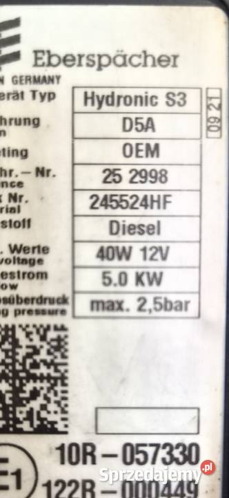 Hydronic Eberspacher S3 D5A 252998 ford transit