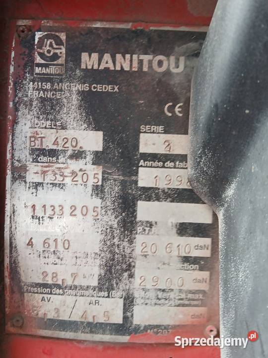 Manitou BT420 MANITOU BT420 Ładowarka Złoczew sprzedam