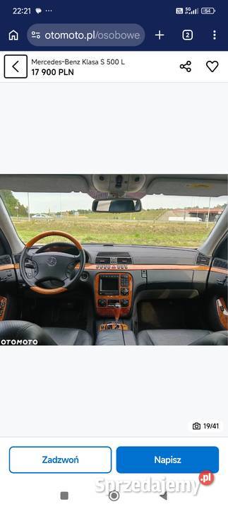 Mercedes s500 long sprzedam nieuszkodzony Klasa S mazowieckie Warszawa