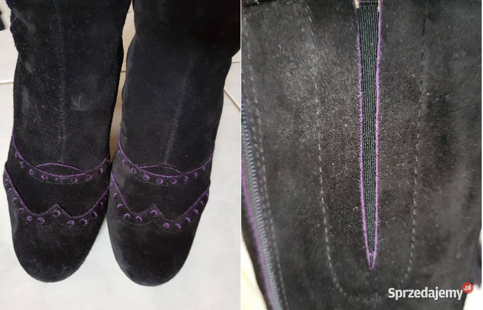 Włoskie kozaki na słupku damskie buty na zimę Kielce sprzedam