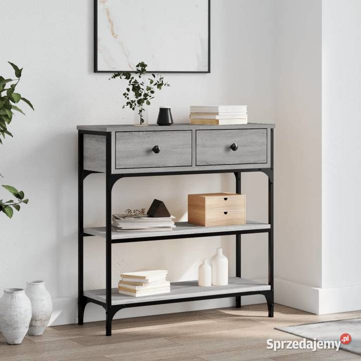 vidaXL Stolik konsolowy szary dąb Warszawa