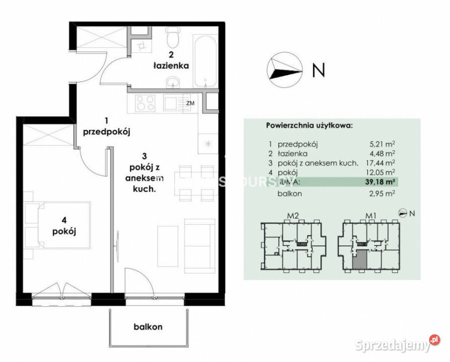 Mieszkanie sprzedam 3918m2 2 pokojowe Skawina Piętro 3