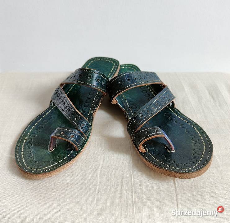 KOHGR2 Skórzane japonki kohalpuri 40 zielone Szczecin