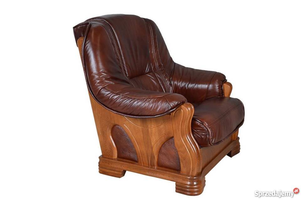 Kanapa 3 osobowa skóra naturalna lite drewno Poznań sprzedam