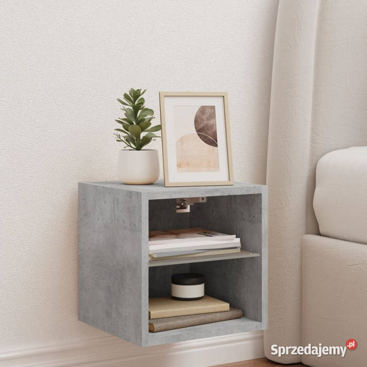 Ścienna szafka TV z LED szarość betonu 30x285x30 Warszawa sprzedam