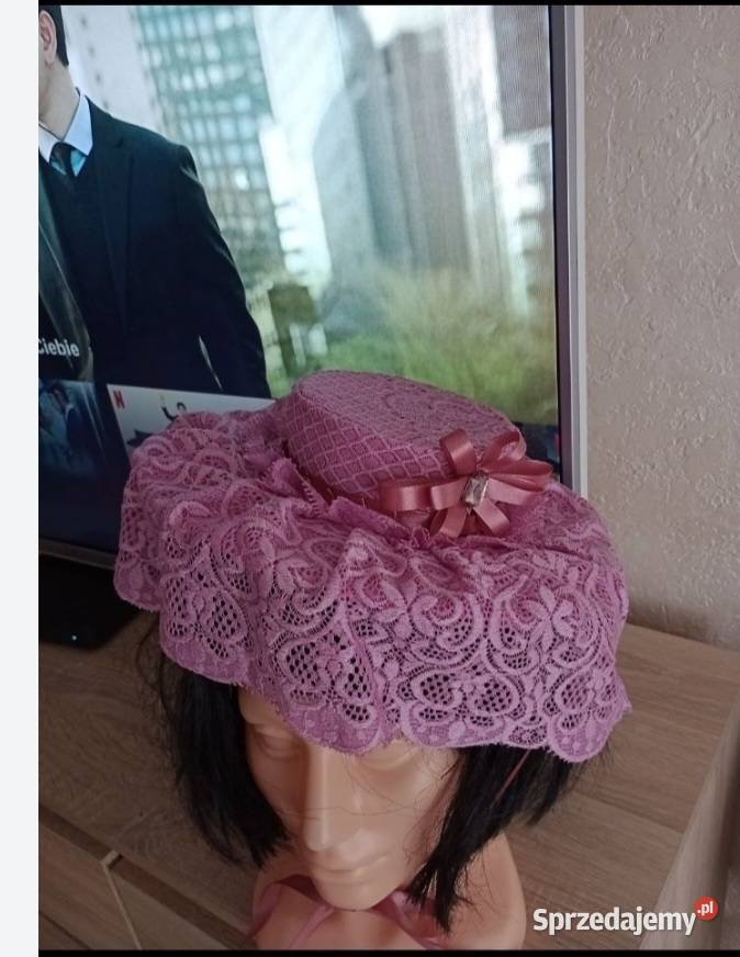 Kapelusz z koronki vintage lolita wiktoriański Dla kobiet Sokolniki-Las
