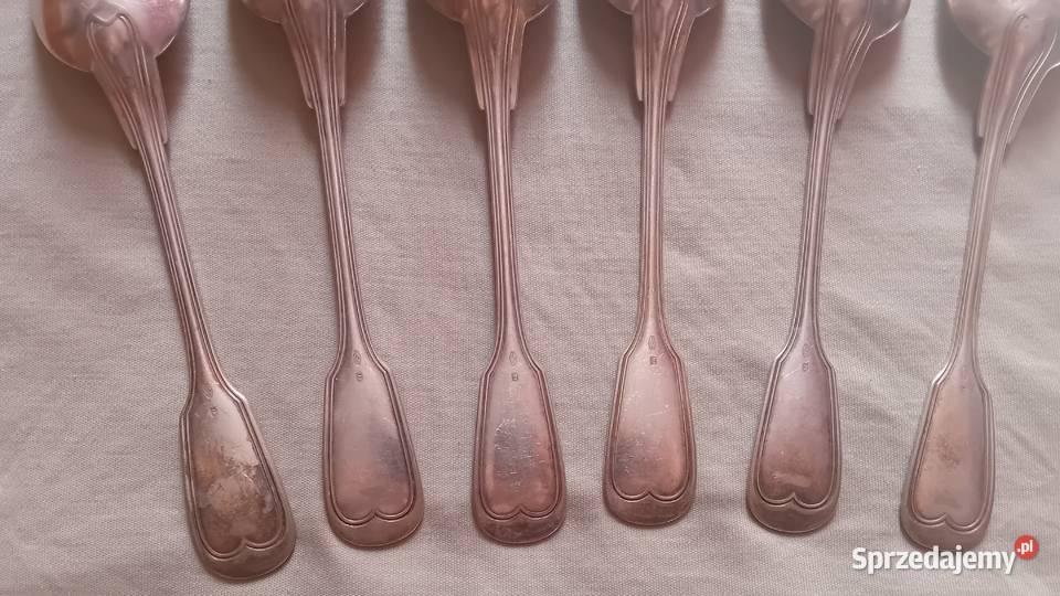 Komplet 6 platerowanych łyżek stołowych Gustaw Koźminek