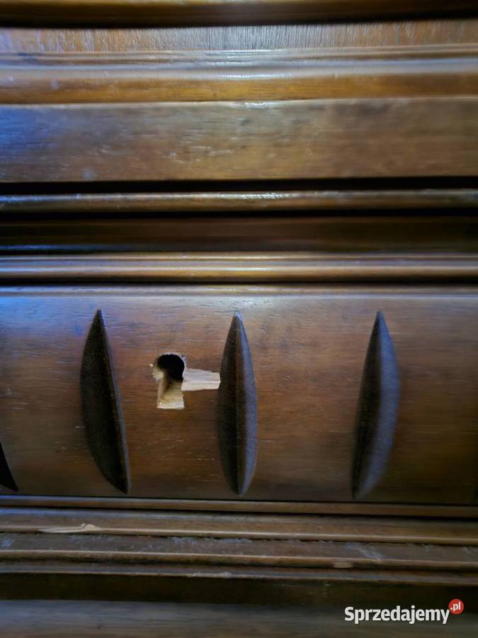 Duża dębowa biblioteka antyczna