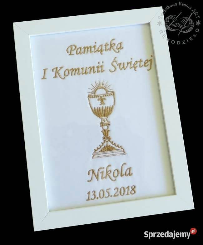 Pamiątka I Komunii Świętej obrazek ramka Toruń