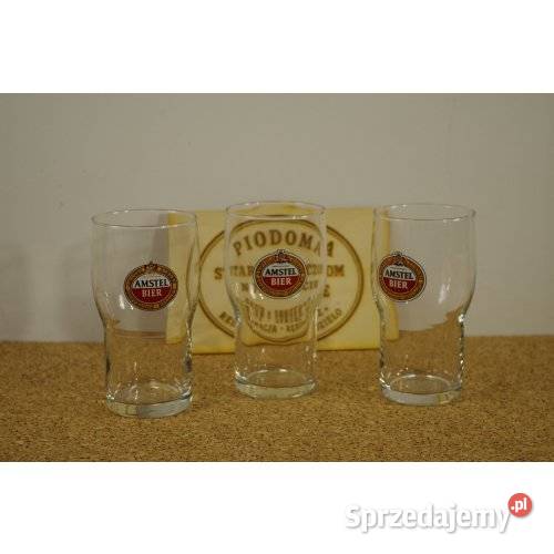 Amstel Bier komplet 3 szklanek reklamowych