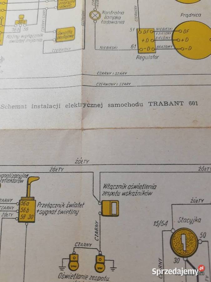 schematy instalacji elektrycznej 125p Trabant Bodzanów sprzedam
