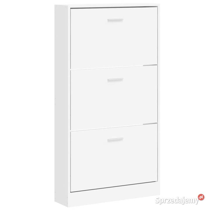 Szafka na buty Biała 59x17x108 Drewno