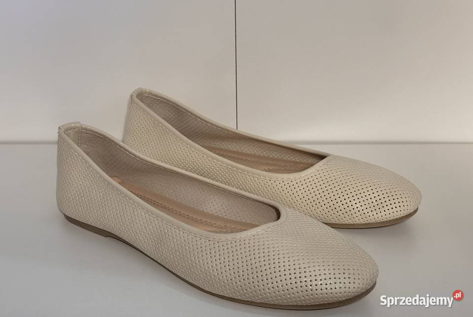 Ażurowe Damskie Baleriny Skórzane Wygodne Bydgoszcz
