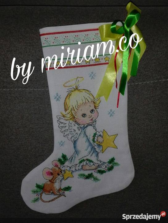 skarpeta ANIOŁEK haft prezent wielokolorowy Dekoracje i ozdoby Czerwionka-Leszczyny