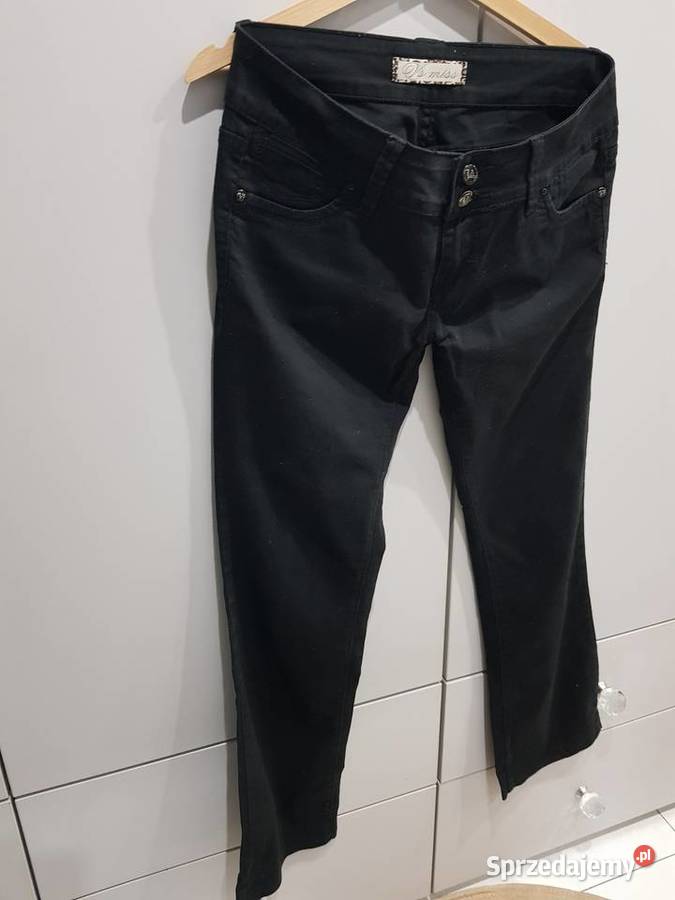 Damskie spodnie z czarnego jeansu czarny Dąbrowa Górnicza