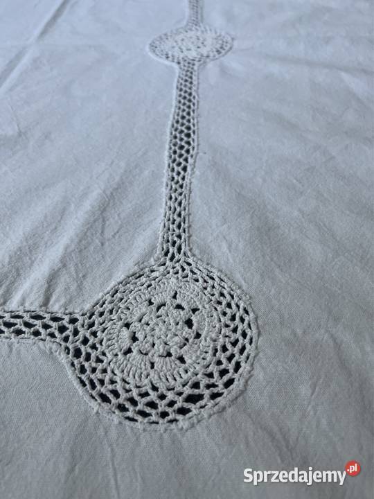 Obrus biały szydełkowy rękodzieło śląskie Zabrze sprzedam
