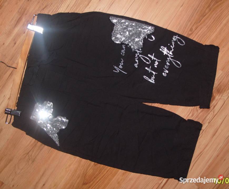 Gumowane spodenki rybaczki gnieciuchy cekiny r Rawicz