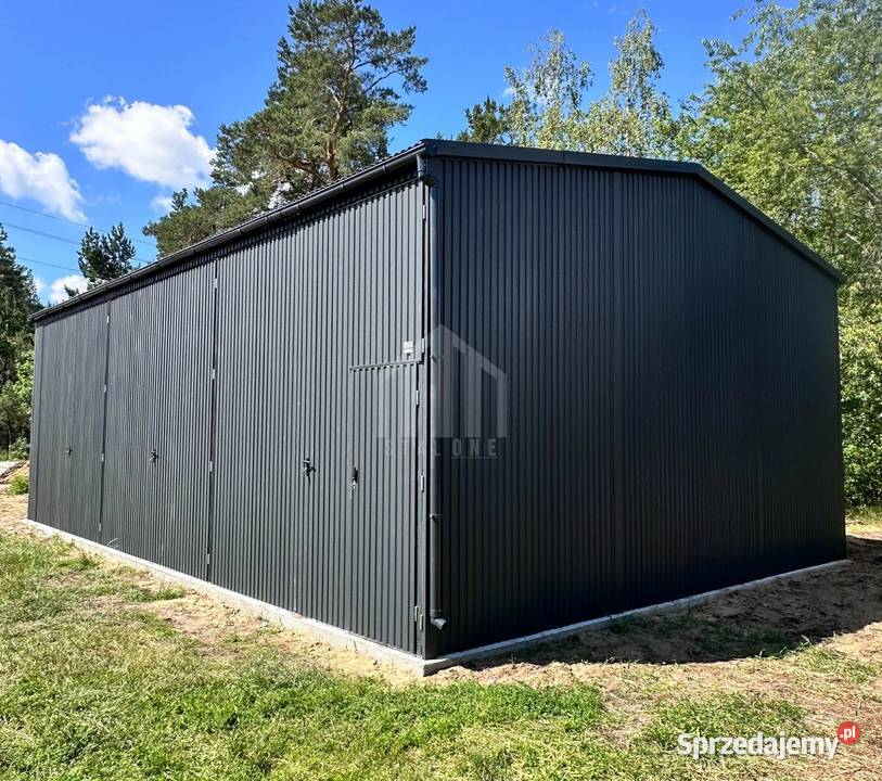 Hala garaż blaszany 9x6m 3x brama dwuskrzydłowa sprzedam