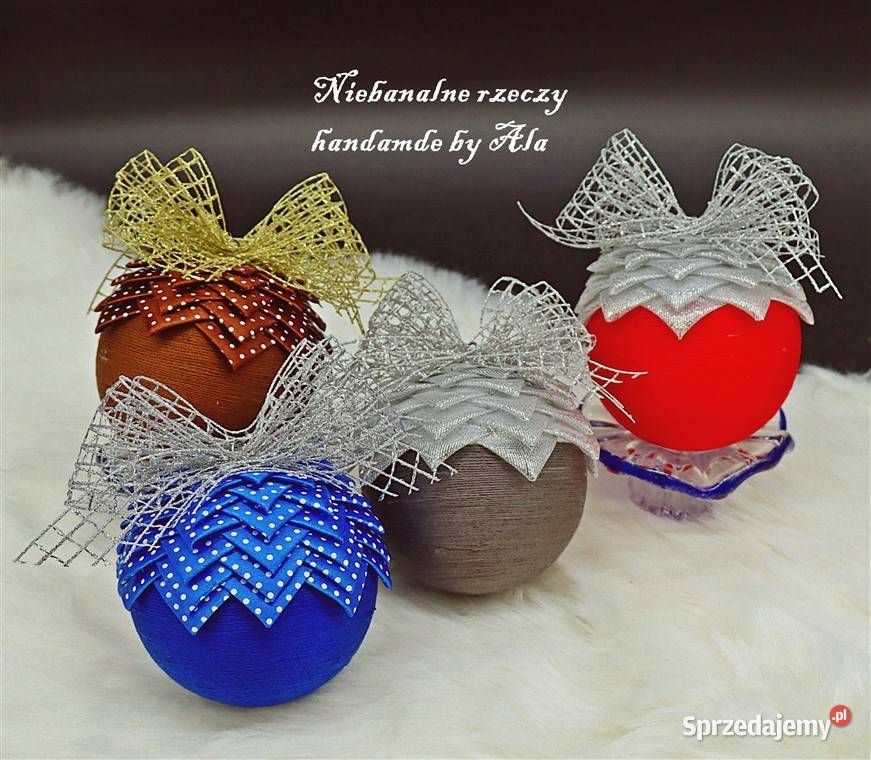 Bombka z muliny Bombki z muliny Boże Narodzenie Rękodzieło Kutno