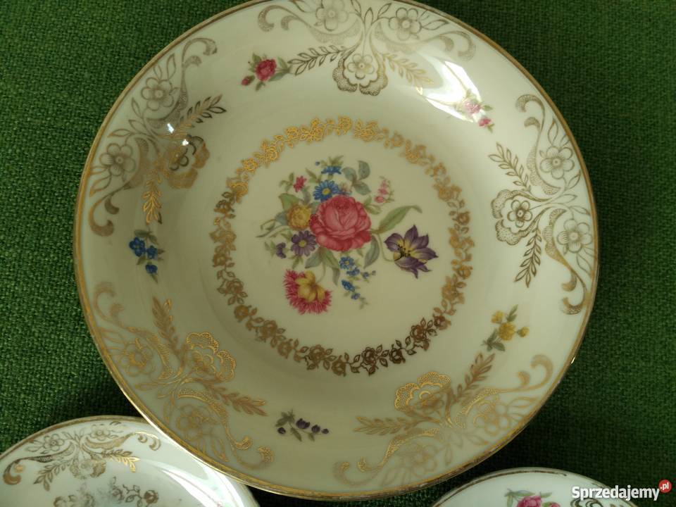 Paterka i dwa małe talerzyki porcelana Elbenbein Porcelana i szkło Gorlice