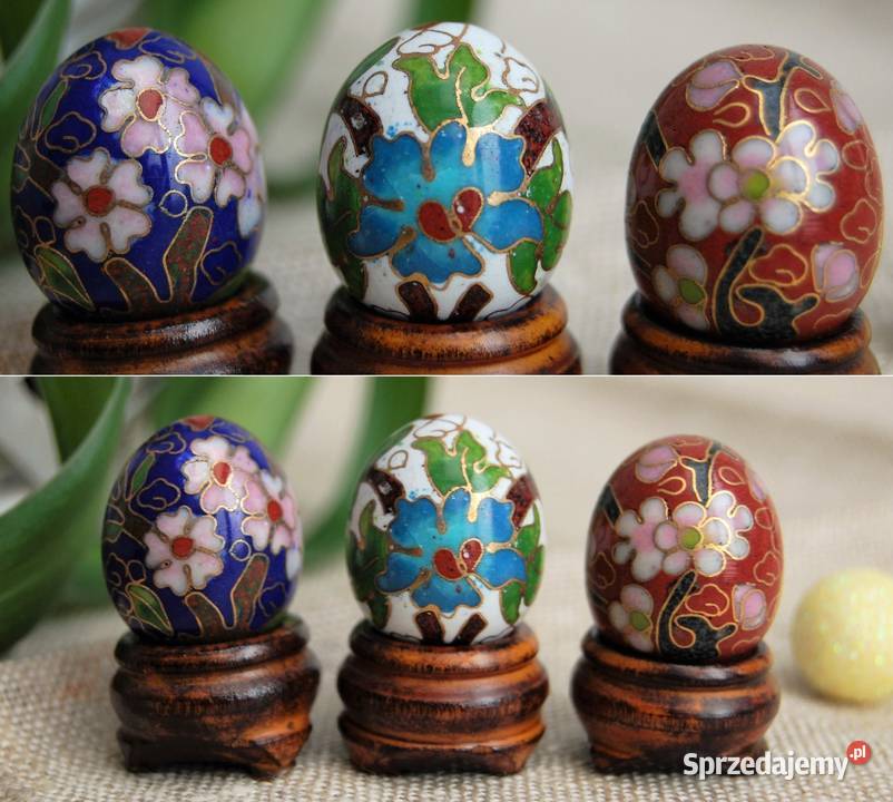 Jajko emalia cloisonne Chiny mosiądz antyk Lublin