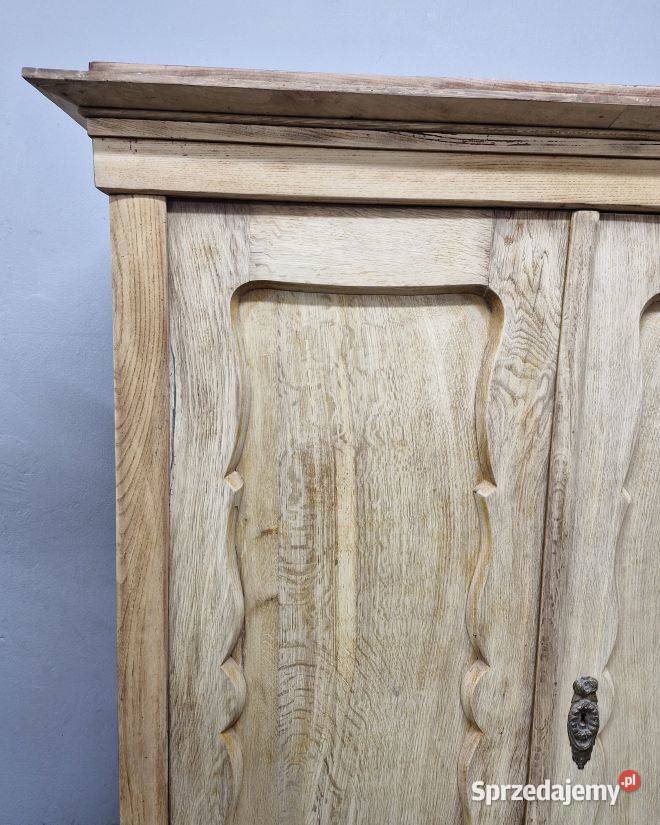 Rozkłada Duża Dębowa Szafa Biedermeier Marki
