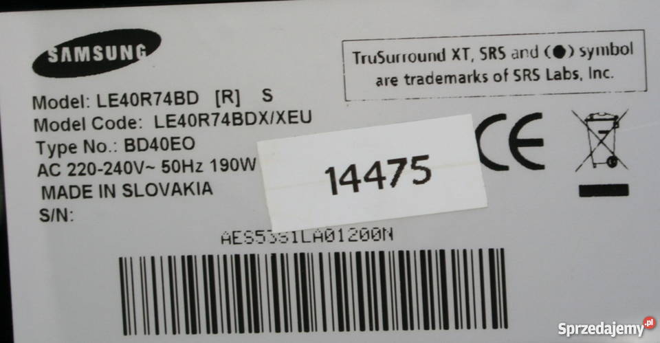 Moduły do Samsung LE40R74BD Drzycim sprzedam