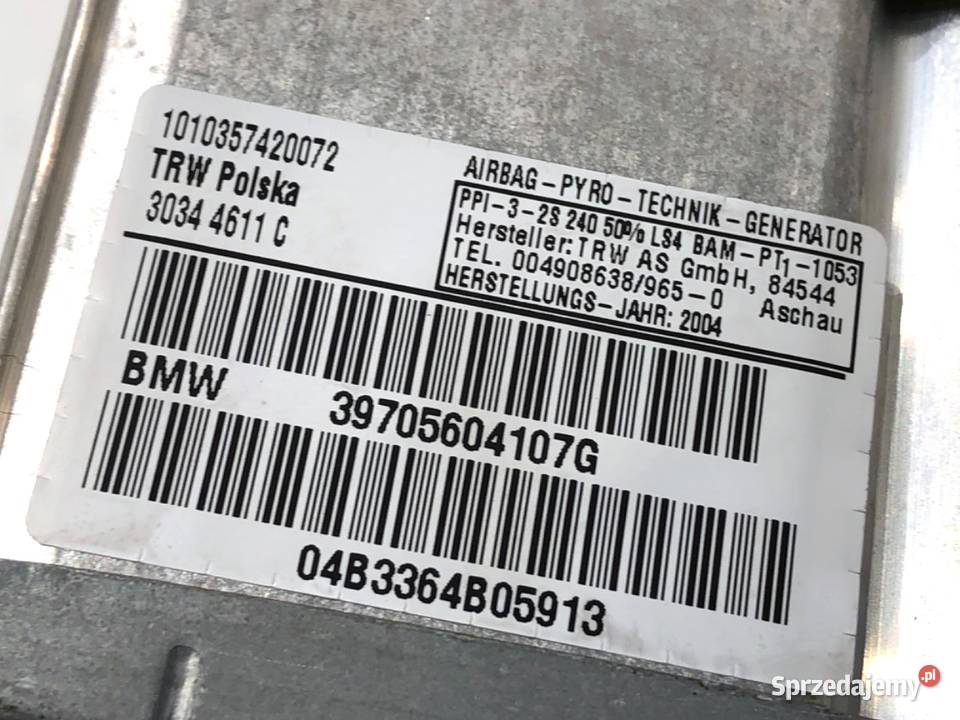 PODUSZKA POWIETRZNA PASAŻERA BMW E83 3970560 podkarpackie