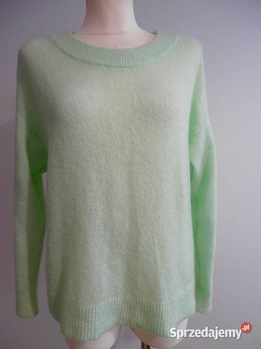 Sweter Wełniany Moherowy Oversize Pastelowy Łomża