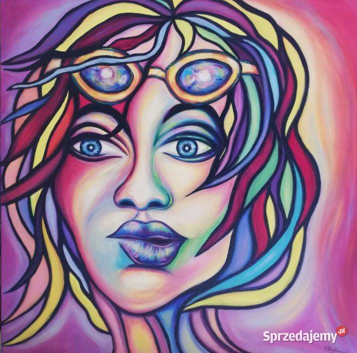 Obraz olejny ręcznie malowany kobieta twarz face Pozostałe warmińsko-mazurskie Olsztyn