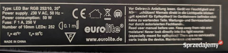 Oświetlenie Eurolite Led Bar RGB 25210 Indoor