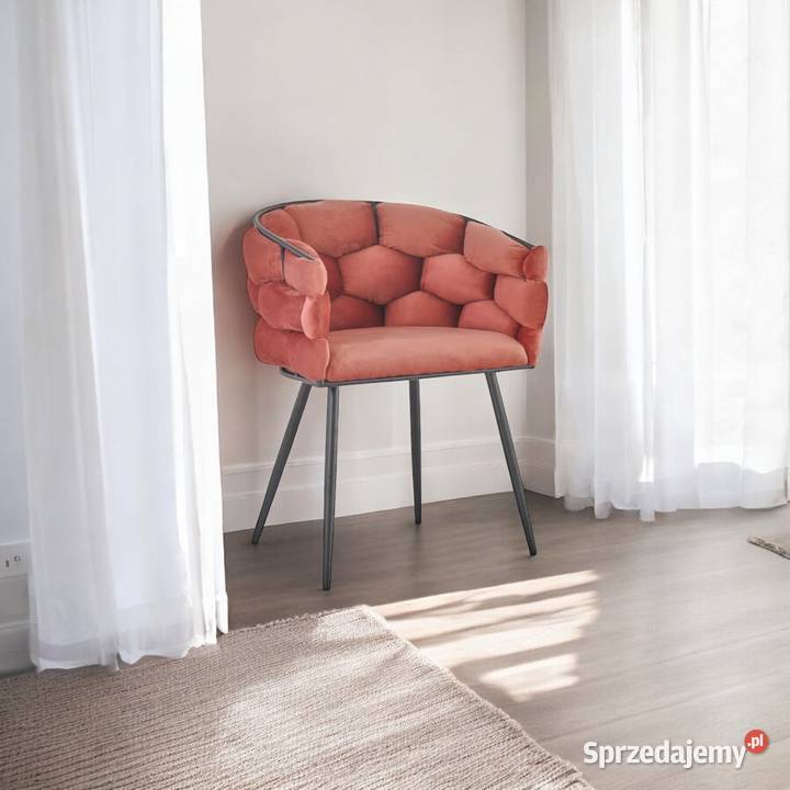 Różowe Krzesło Tapicerowane Aya wysyłka 24H Tarchały Małe