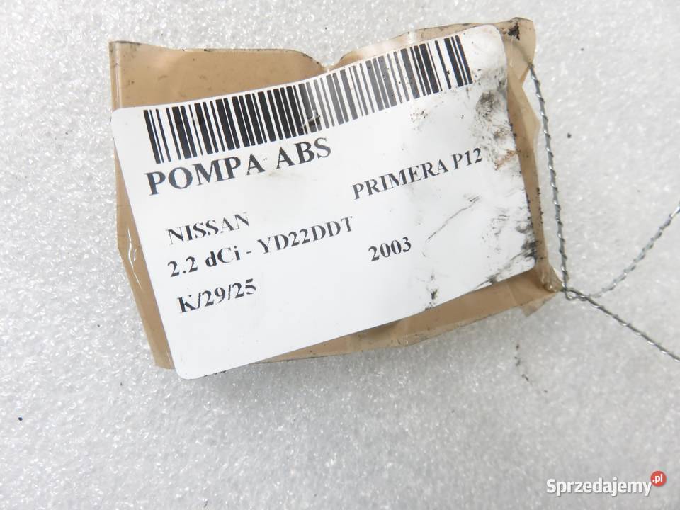 POMPA ABS NISSAN PRIMERA P12 0265800308 małopolskie